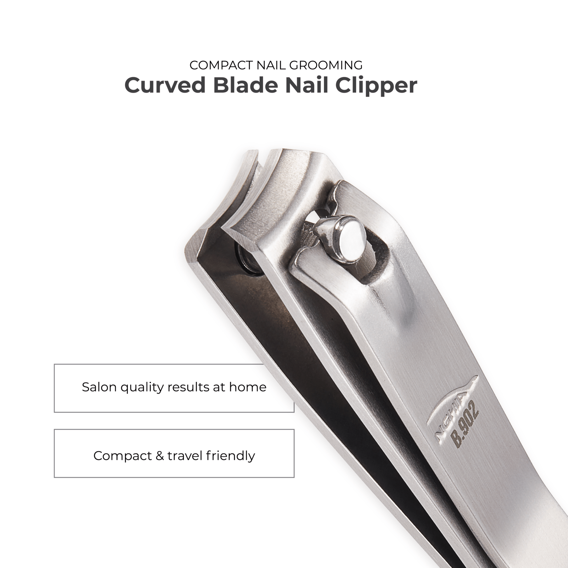 Curve Blade Large Nail Clipper - B - 902 (Stainless Steel) - W.S. Industries, Inc.