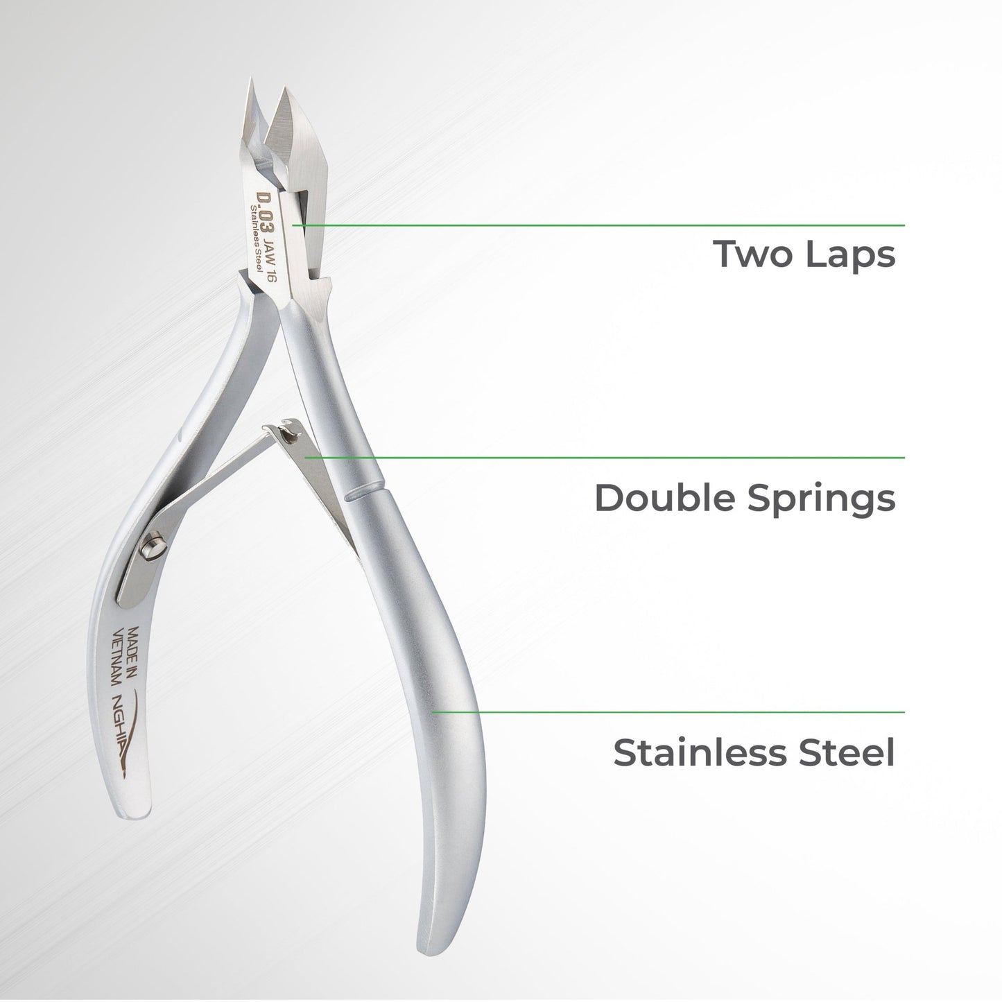 Cuticle Nipper - D - 03 (Stainless Steel) - W.S. Industries, Inc.