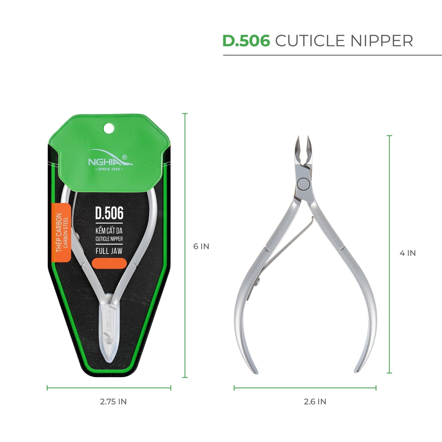 Cuticle Nipper - D - 506(Hard Steel) - W.S. Industries, Inc.