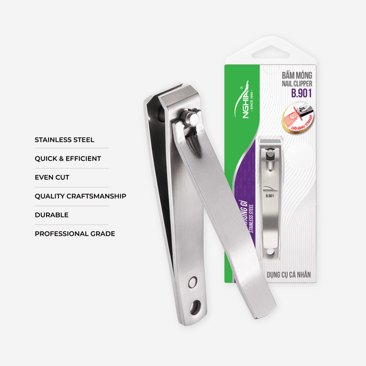 Straight Blade Large Nail Clipper - B - 901 (Stainless Steel) - W.S. Industries, Inc.